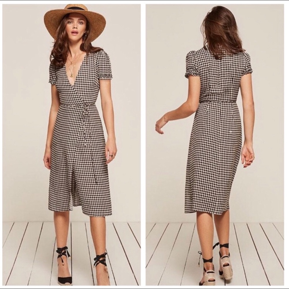 Reformation Gingham Wrap dress